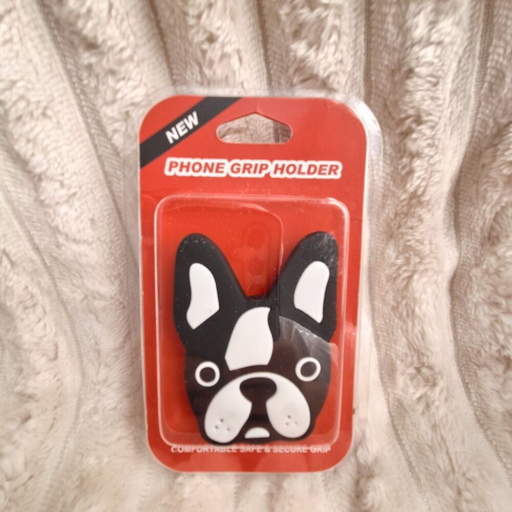 New - Cute Dog Puppy Boston Terrier French Bulldog Phone Grip Holder & Stand